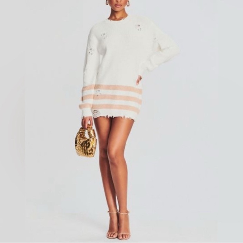 SER.O.YA Devin Distressed Stripe Sweater Dress Revolve XS